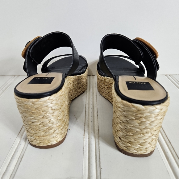 Dolce Vita Sandals Womens Size 8.5 Black Thorin  Espadrille Wedge Platform Shoes - Picture 4 of 13
